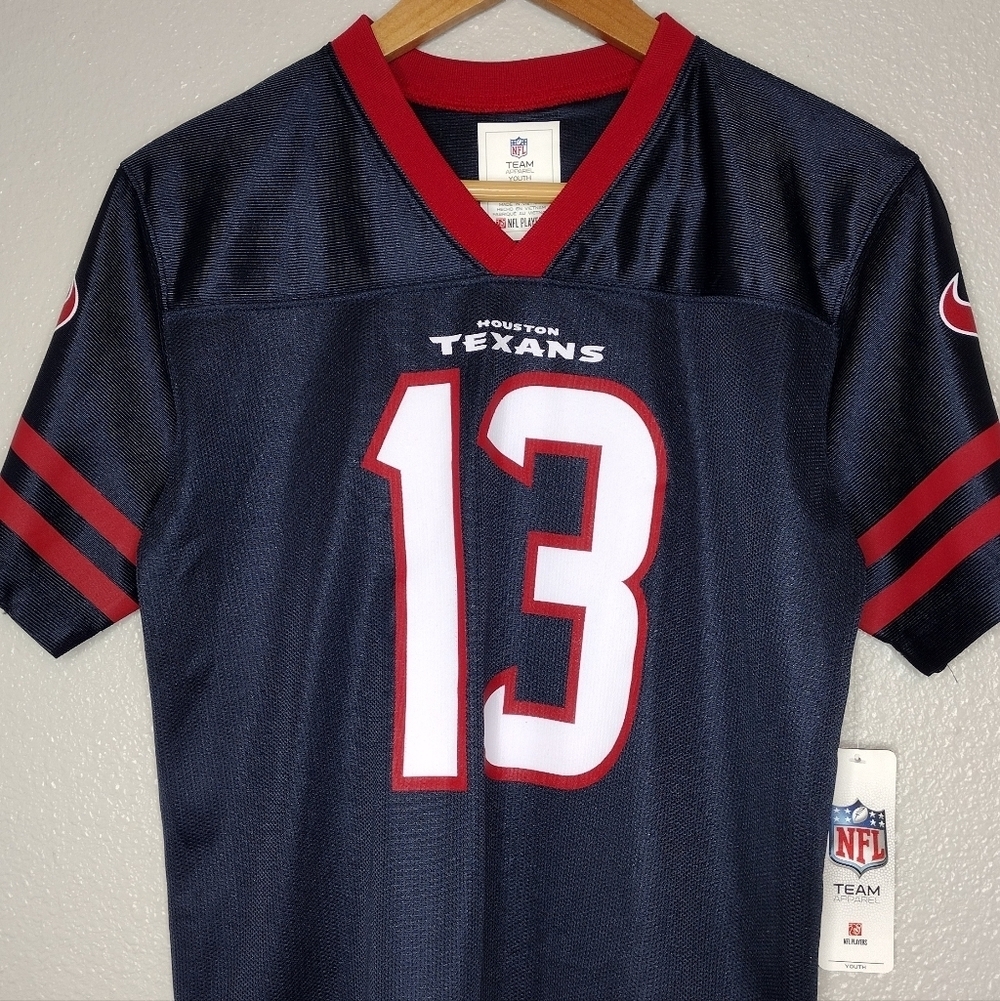 NWT NFL Team Kids Houston Texans Navy Red Short Sleeve Jersey Sz L - Picture 4 of 12